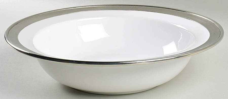 Convivio White 15" Round Vegetable Bowl by Match Pewter-1