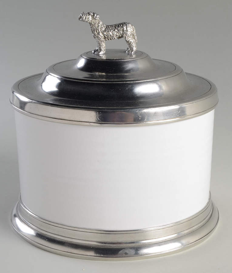 Convivio White Cookie Jar & Lid by Match Pewter-1