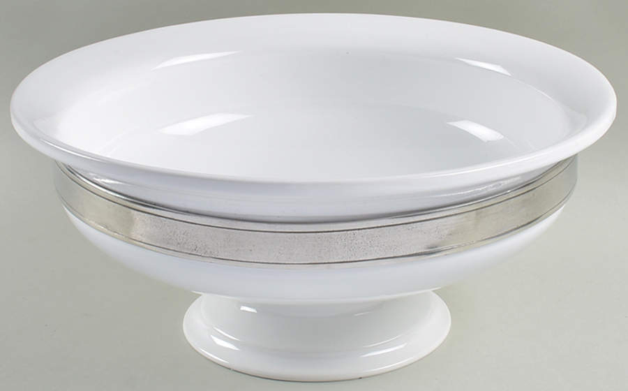 Convivio White Footed Centerpiece by Match Pewter-1