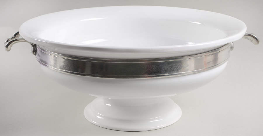 Convivio White Footed Centerpiece by Match Pewter-1