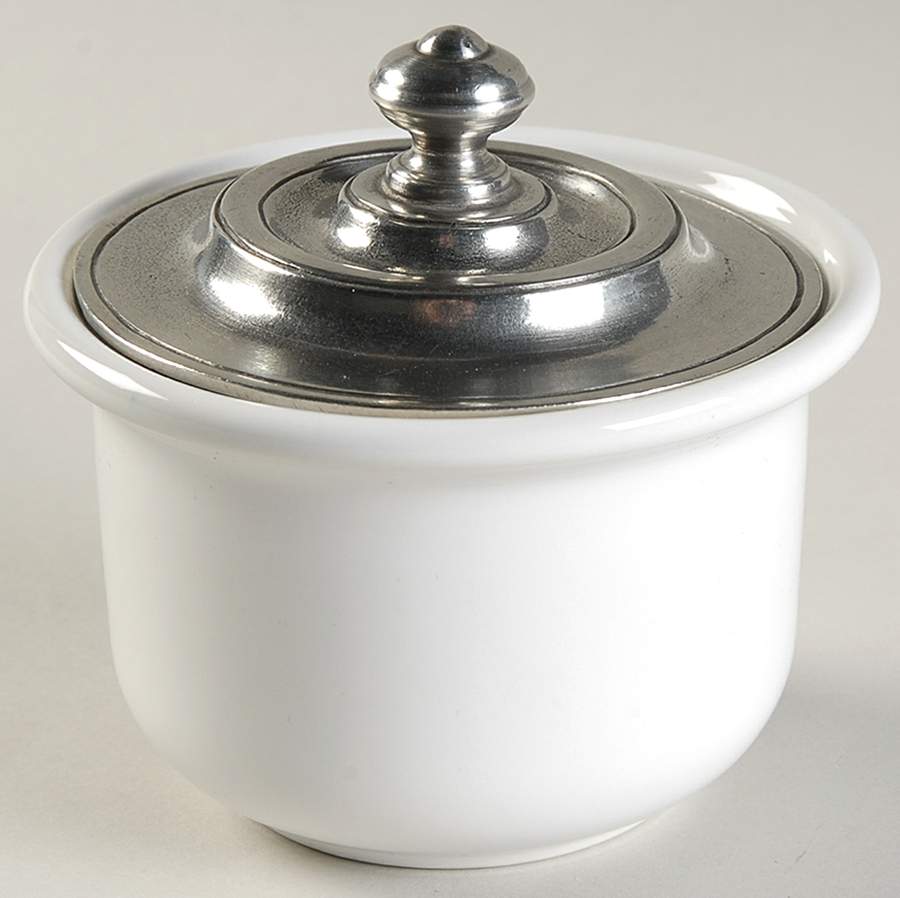 Convivio White Sugar Bowl & Lid by Match Pewter-1