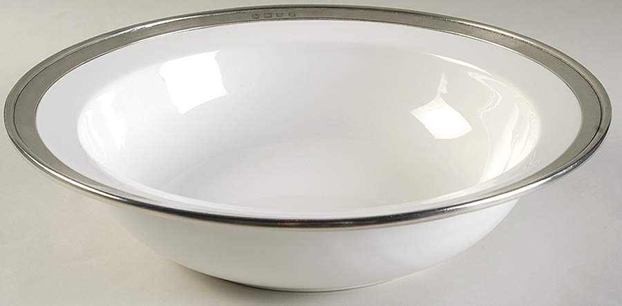 Convivio White 11" Round Vegetable Bowl by Match Pewter-1