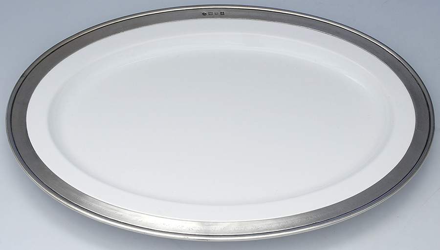 Convivio White 18" Oval Serving Platter by Match Pewter-1