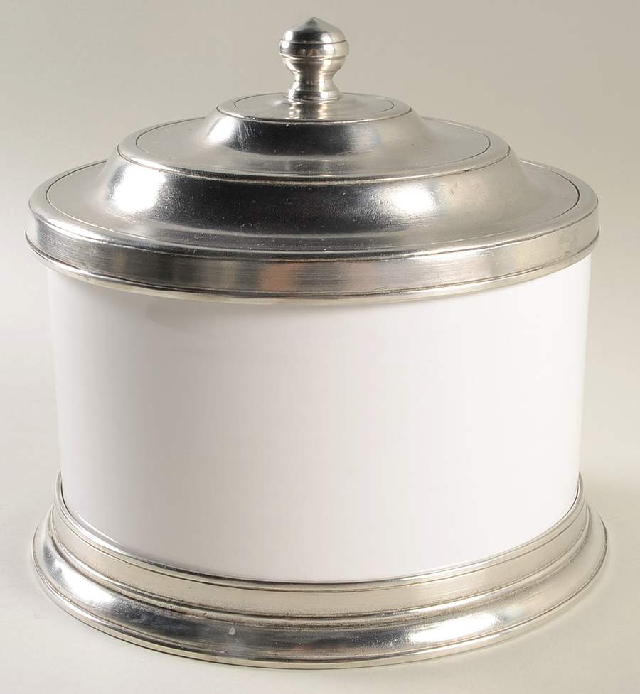 Convivio White Cookie Jar & Lid by Match Pewter-1