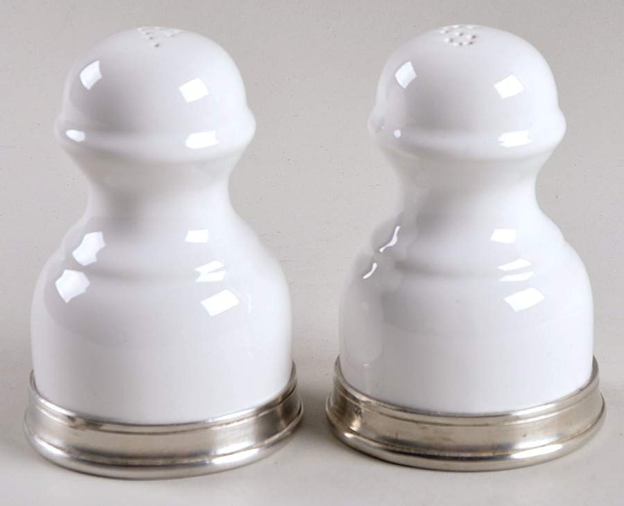 Convivio White Salt & Pepper Set by Match Pewter-1