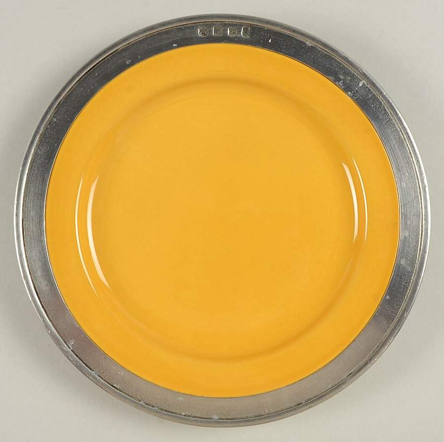 Convivio Gold Salad Dessert Plate with Pewter Rim by Match Pewter-1