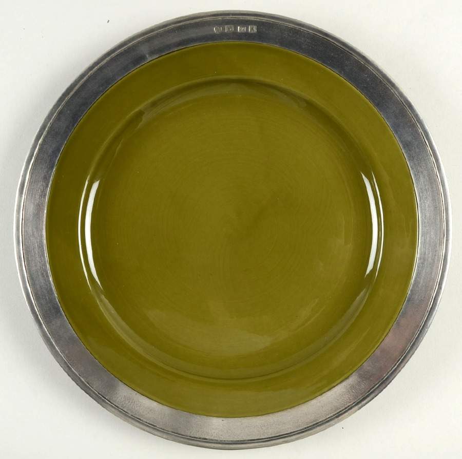 Convivio Green Pewter Rim Dinner Plate by Match Pewter-1