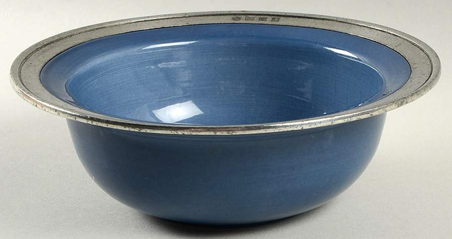 Convivio Blue Cereal Bowl with Pewter Rim by Match Pewter-1