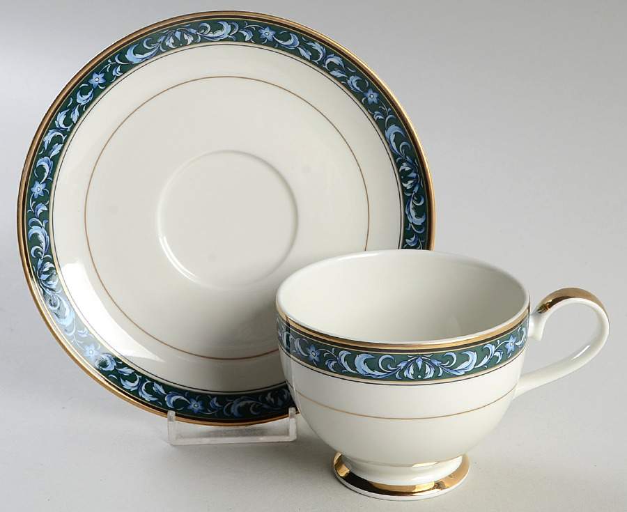Aubusson Footed Cup & Saucer Set by Mikasa-1