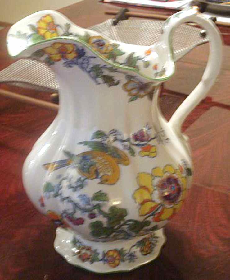 Bow (Green Trim) Large Pitcher by Mason's-1