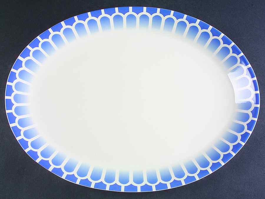 Lorraine Stencil 16" Oval Serving Platter by Martha Stewart-1