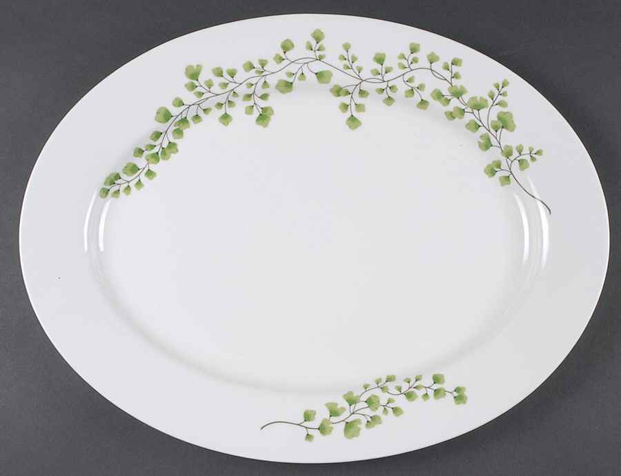 Maidenhair Fern Green 16" Oval Serving Platter by Martha Stewart-1