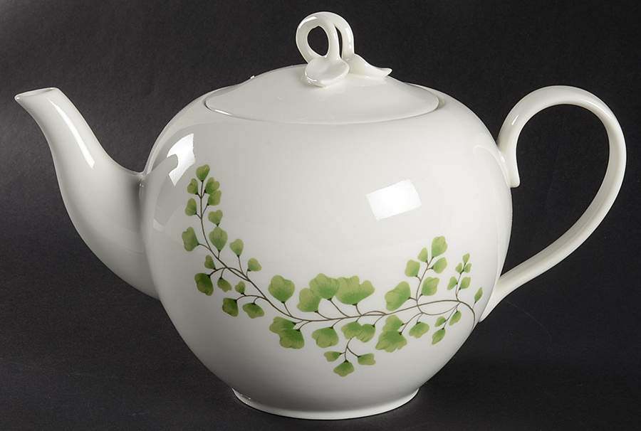 Maidenhair Fern Green Teapot & Lid by Martha Stewart-1