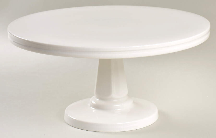 Whiteware (Serveware) 10" Diameter Square Pedestal Cake Stand by Martha Stewart-1