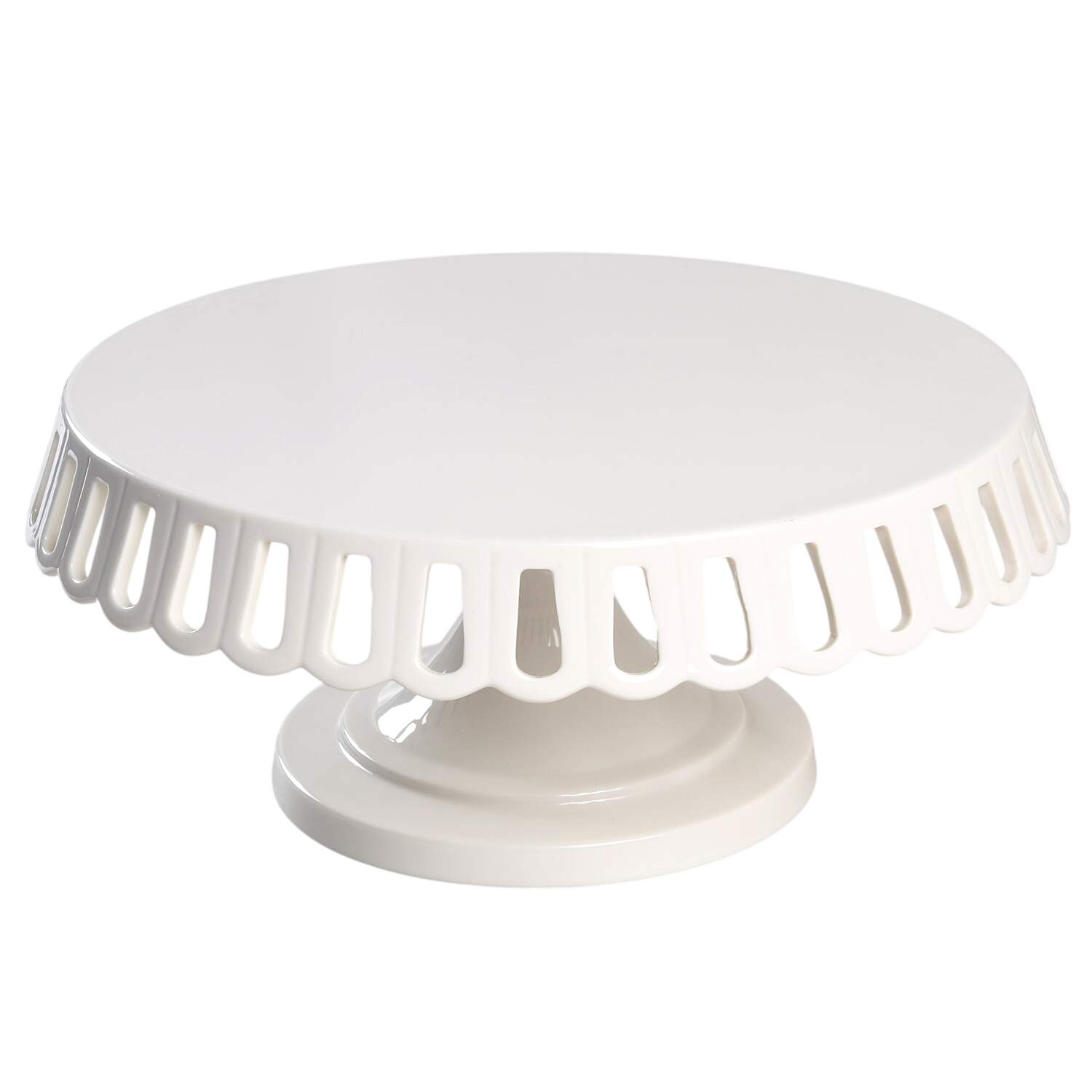 Whiteware (Serveware) 10" Diameter Pierced Cake Stand by Martha Stewart-1