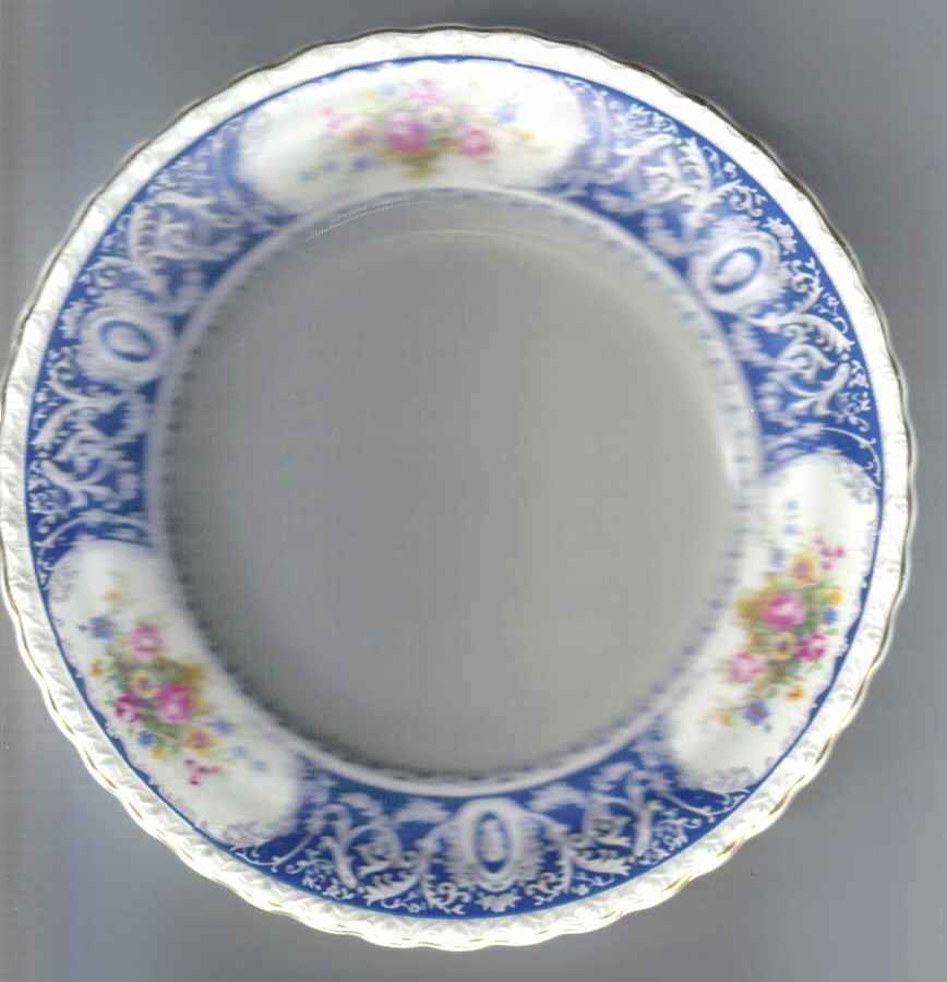 Kensington Blue and Gold Trim (No Center) Dessert/Pie Plate by Myott Staffordshire-1