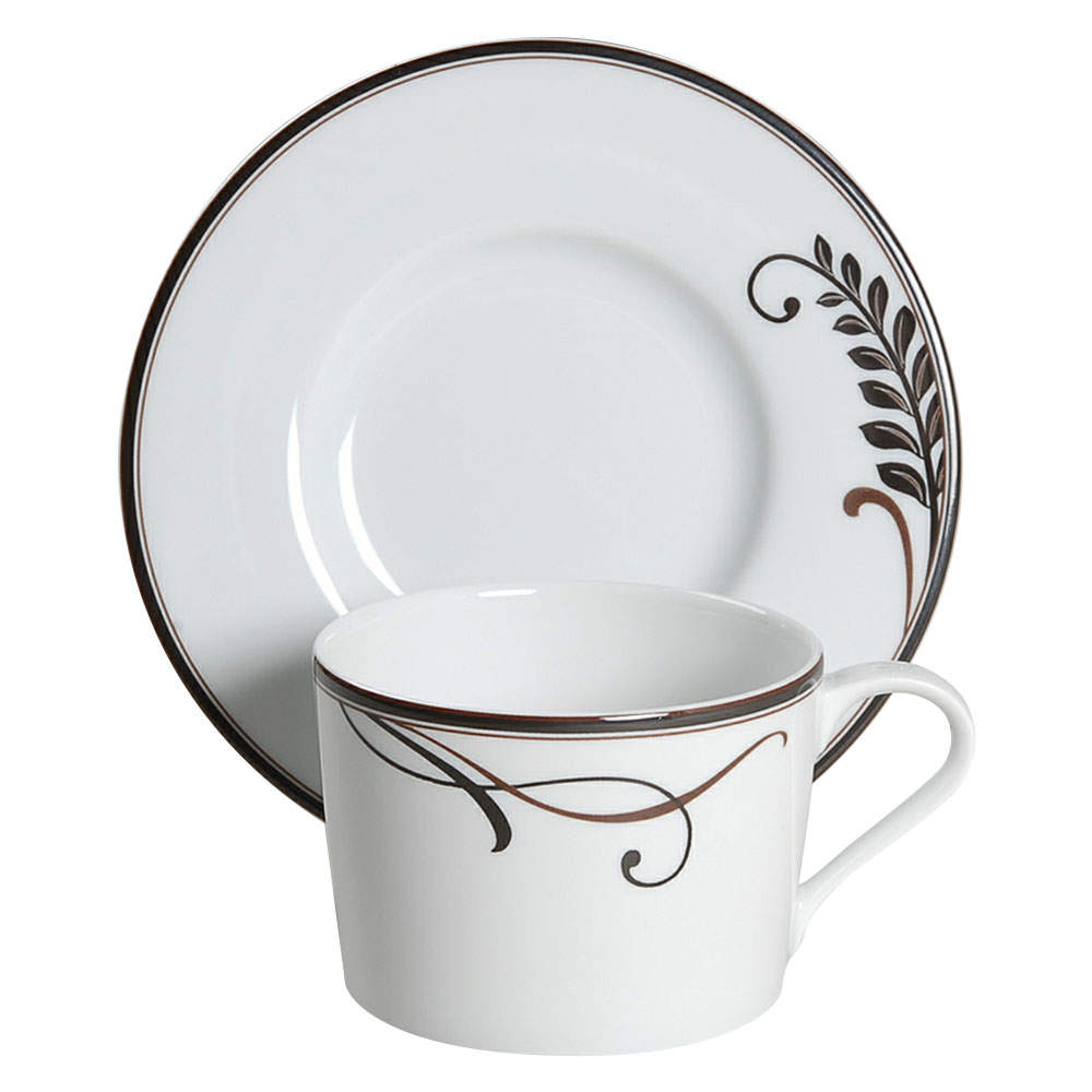 Cocoa Blossom Flat Cup & Saucer Set by Mikasa-1