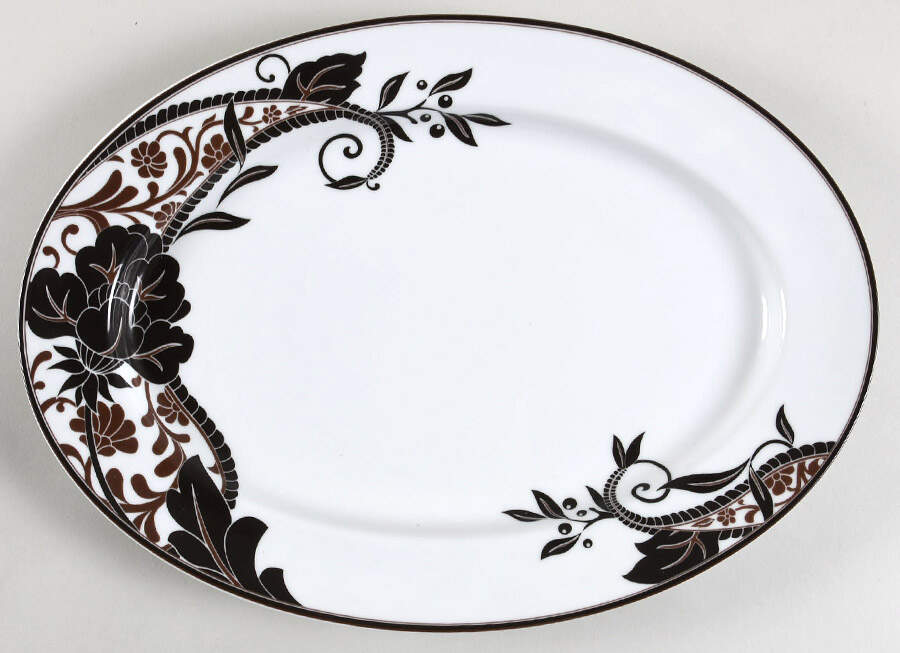 Cocoa Blossom 13" Oval Serving Platter by Mikasa-1