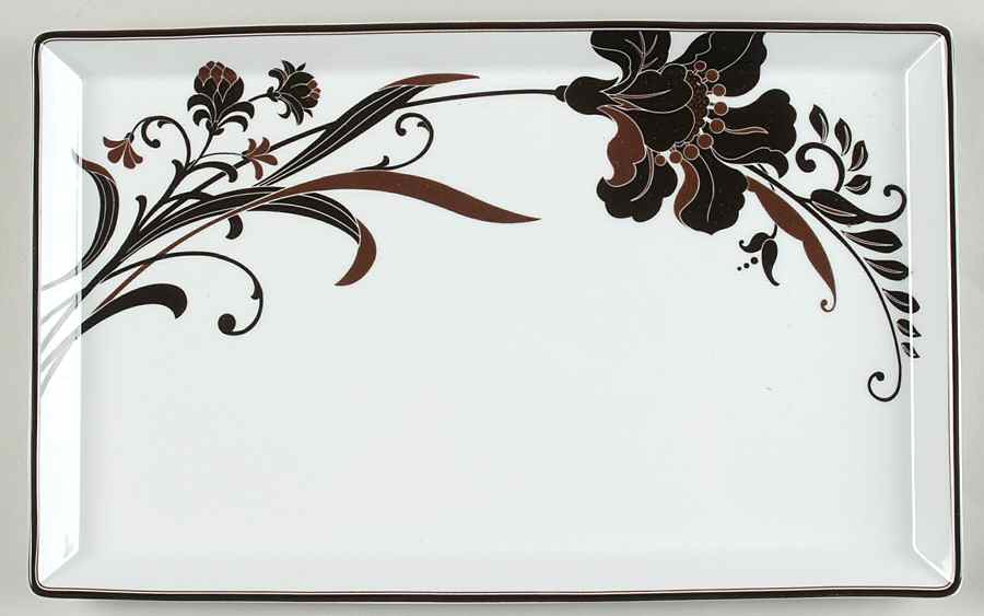 Cocoa Blossom 13" Rectangular Tray by Mikasa-1