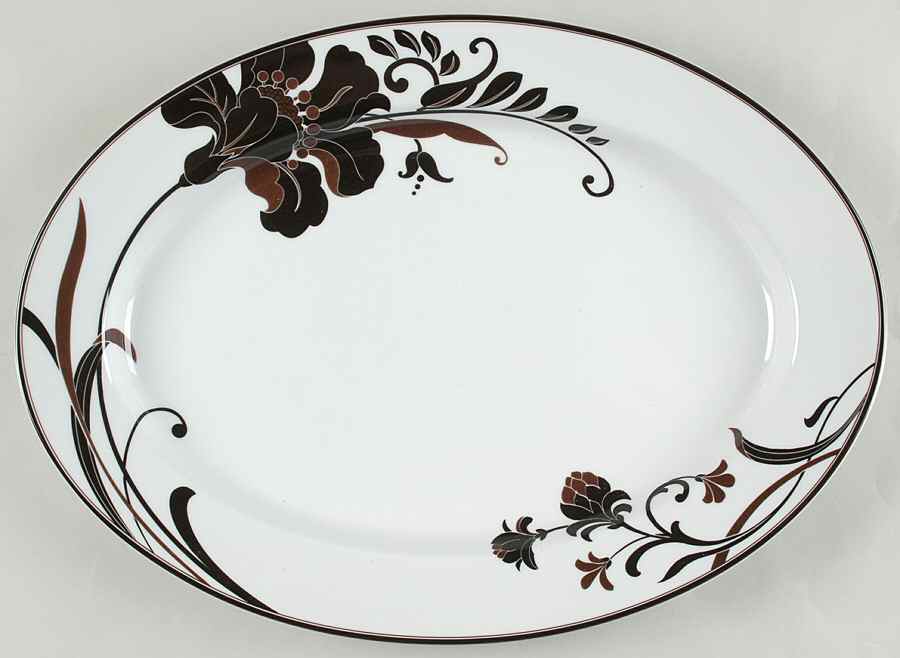 Cocoa Blossom 15" Oval Serving Platter by Mikasa-1