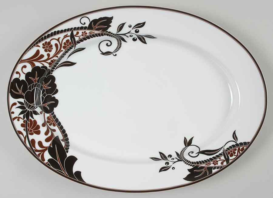 Cocoa Blossom 14" Oval Serving Platter by Mikasa-1