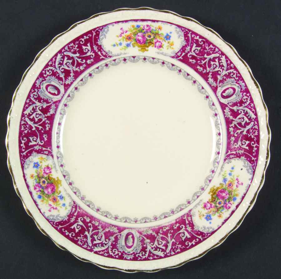 Canterbury Red Border (No Floral Center) Bread & Butter Plate by Myott Staffordshire-1