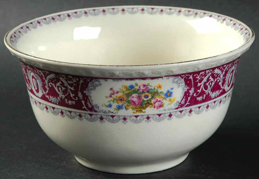 Canterbury Red Border (No Floral Center) Cranberry Bowl by Myott Staffordshire-1