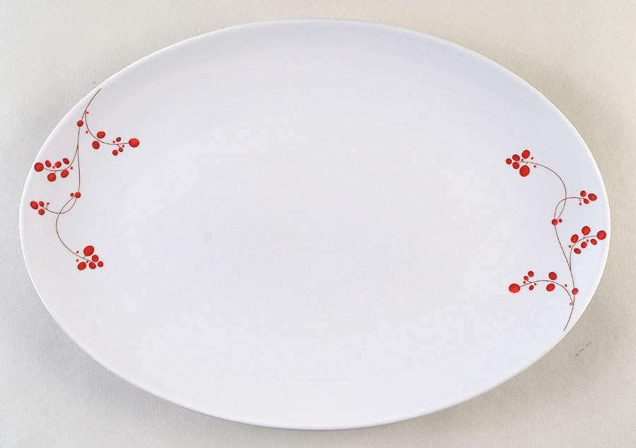 Red Berries 14" Oval Serving Platter by Mikasa-1