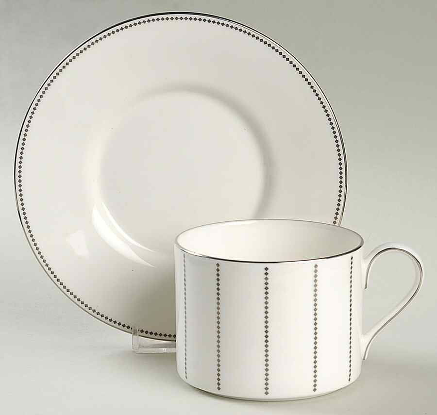 Chelsea Platinum Flat Cup & Saucer Set by Mikasa-1