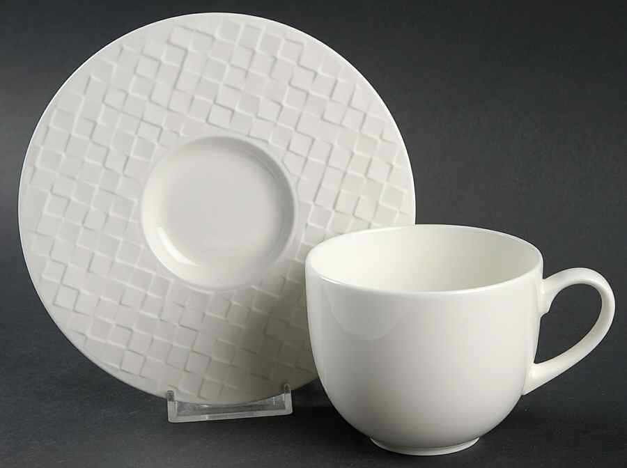 Lattice Flat Cup & Saucer Set by Mikasa-1