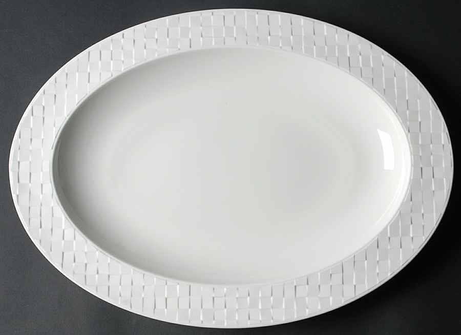 Lattice 16" Oval Serving Platter by Mikasa-1