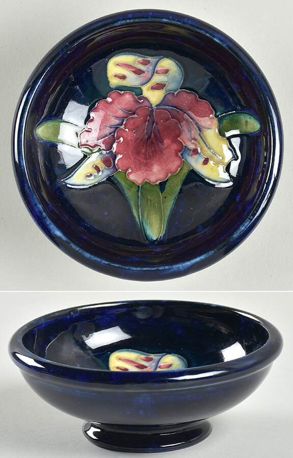 Orchid 4" Footed Bowl by Moorcroft-1