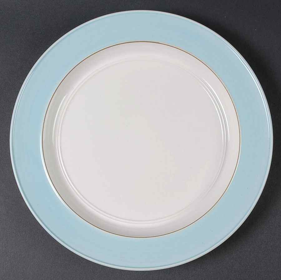 Turquoise Banded Bistro Dinner Plate by Martha Stewart-1