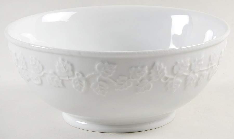 Embossed Leaf 8" Round Vegetable Bowl by Martha Stewart-1