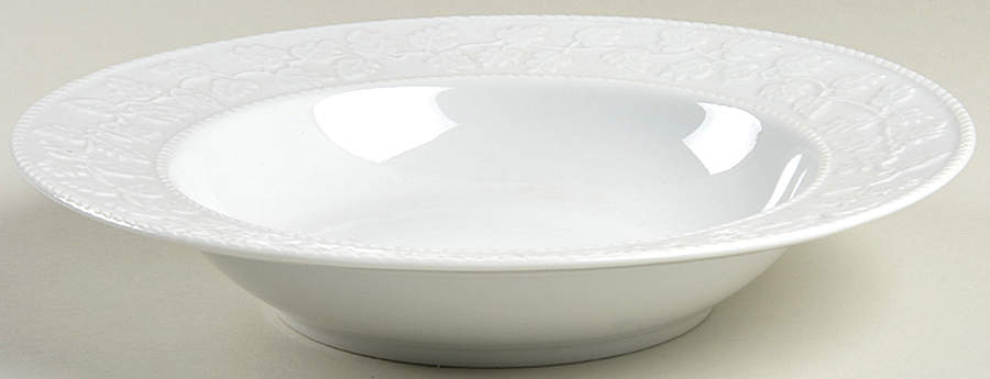 Embossed Leaf Large Rim Soup Bowl by Martha Stewart-1