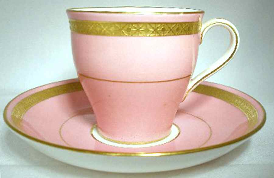 G9816 (Pink) Flat Cup & Saucer Set by Minton-1