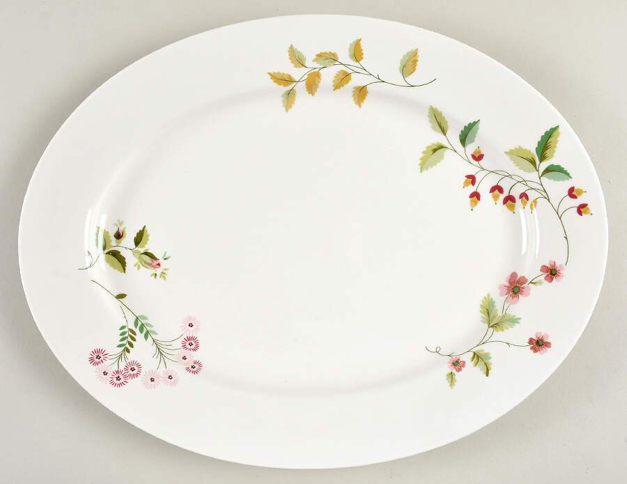 Tossed Sprigs 16" Oval Serving Platter by Martha Stewart-1