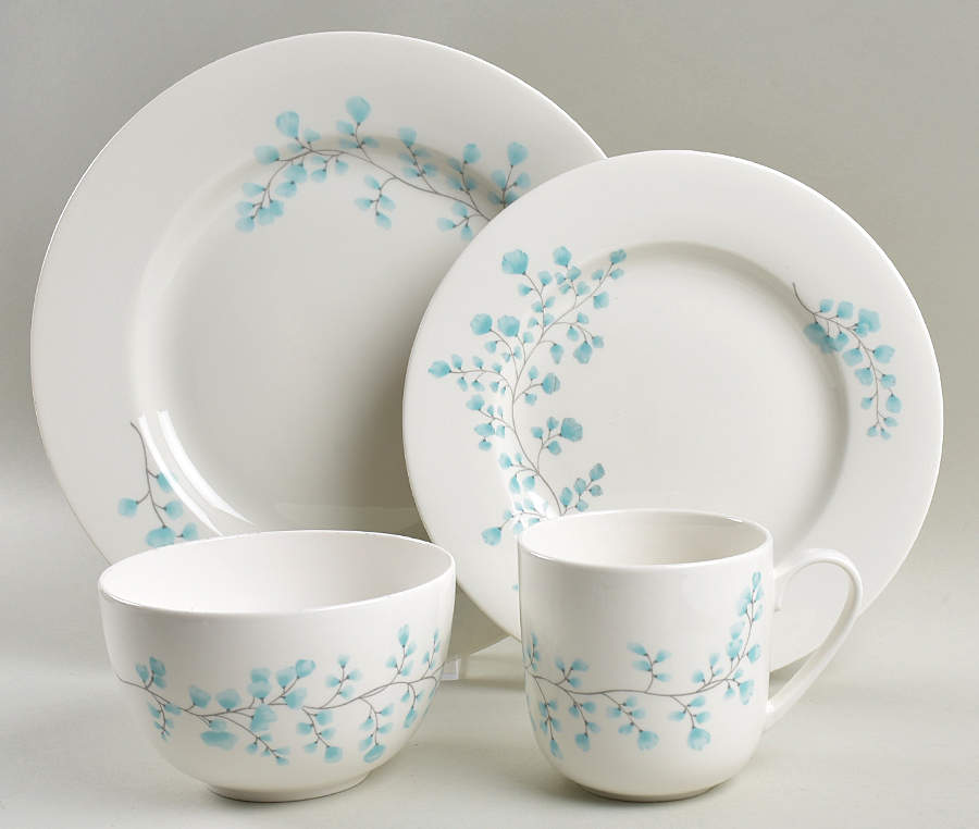Maidenhair Fern Blue 4 Piece Place Setting by Martha Stewart-1