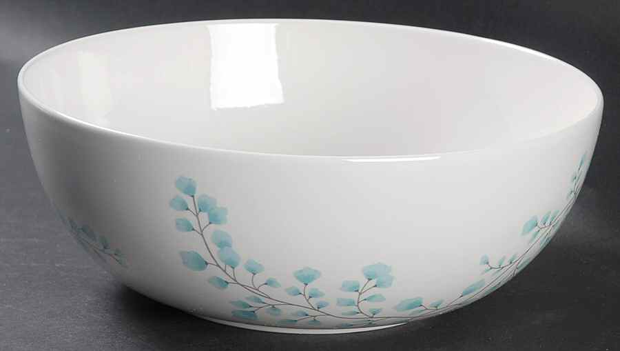 Maidenhair Fern Blue 9" Round Serving Bowl by Martha Stewart-1
