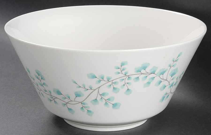 Maidenhair Fern Blue 9" Salad Serving Bowl by Martha Stewart-1