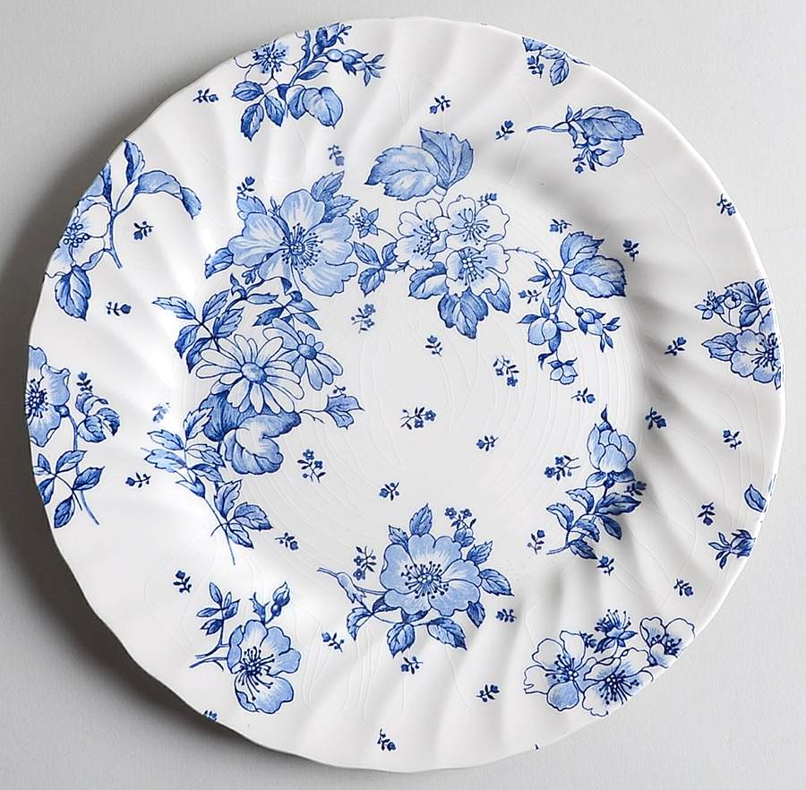 Peony and Rose Blue Dinner Plate by Myott Meakin-1