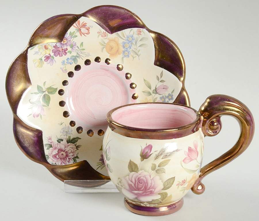 Chelsea Luster Footed Cup & Saucer Set by MacKenzie-Childs-1