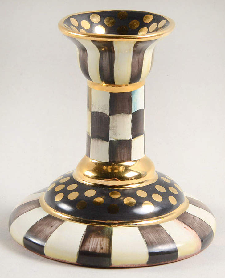 Courtly Check Small Candlestick by MacKenzie-Childs-1