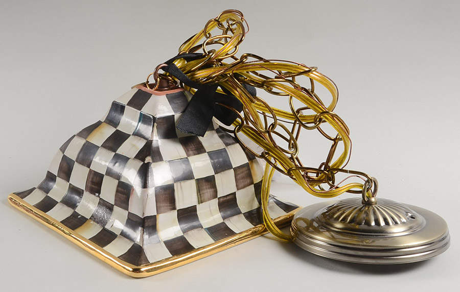 Courtly Check Square Pendant Lamp by MacKenzie-Childs-1