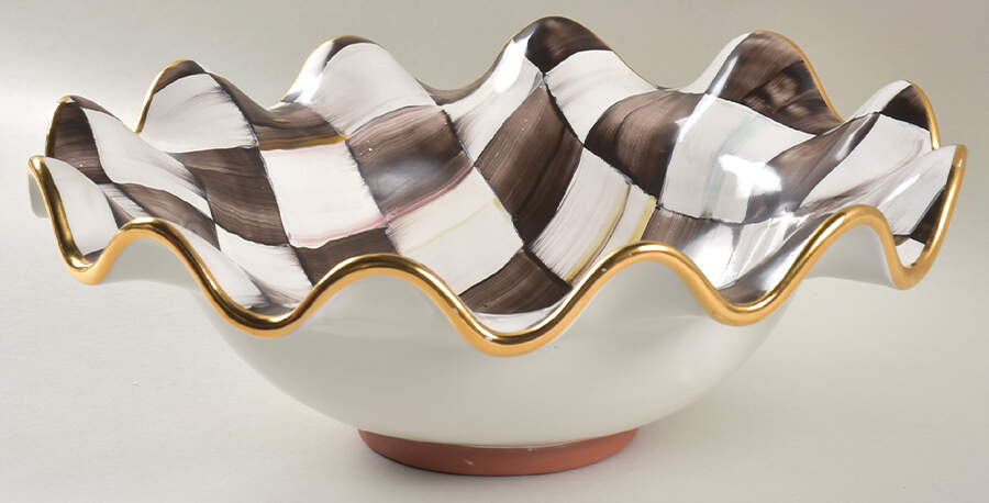 Courtly Check 14" Scalloped Serving Bowl by MacKenzie-Childs-1