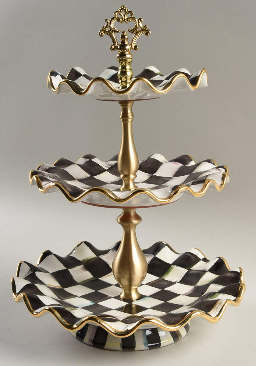 Courtly Check 3 Tier Serving Tray by MacKenzie-Childs-1