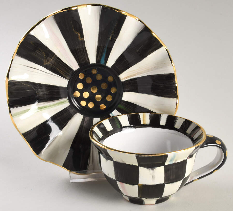 Courtly Check Footed Cup & Saucer Set by MacKenzie-Childs-1