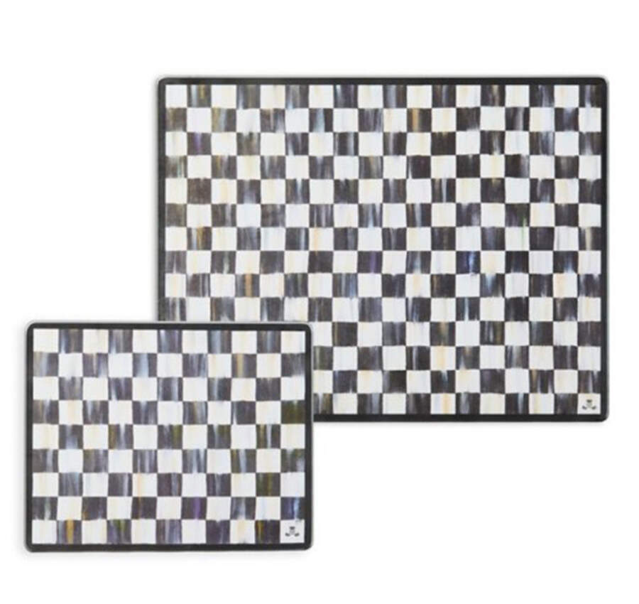 Courtly Check Rectangular Glassware Cutting Board - Set of 2 Motifs (CUBRG & CUBRG1) by MacKenzie-Childs-1