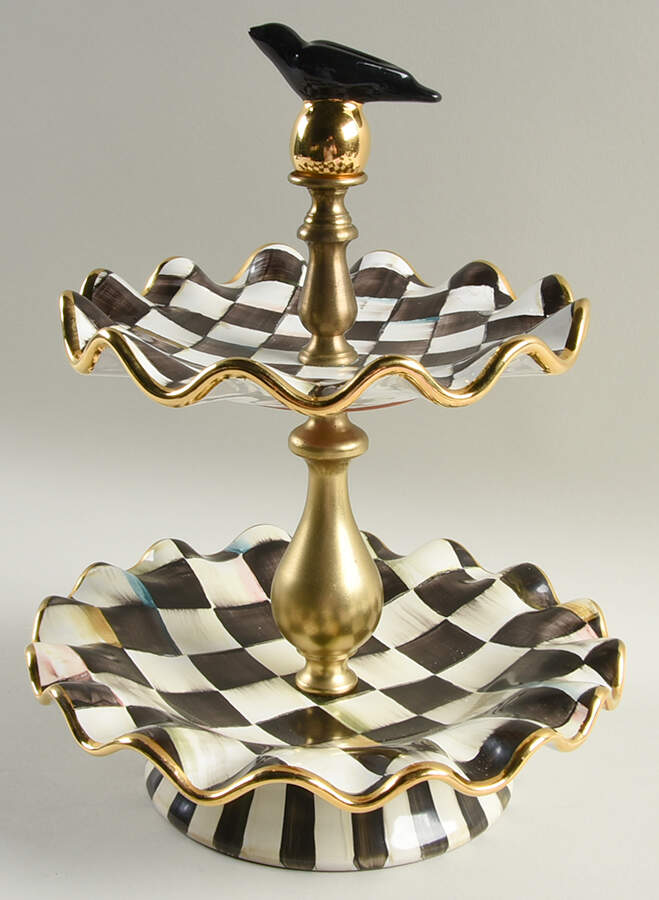 Courtly Check 2-Tier Serving Tray by MacKenzie-Childs-1