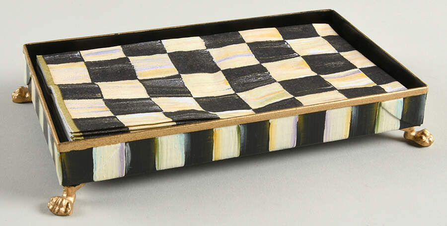 Courtly Check 9" Tray & Pack of Guest Towels with Ceramic Weight by MacKenzie-Childs-1